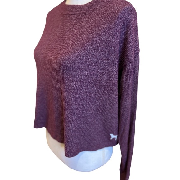 Victoria’s Secret Pink women’s top size XS Heathered Burgundy oversized - Picture 4 of 11